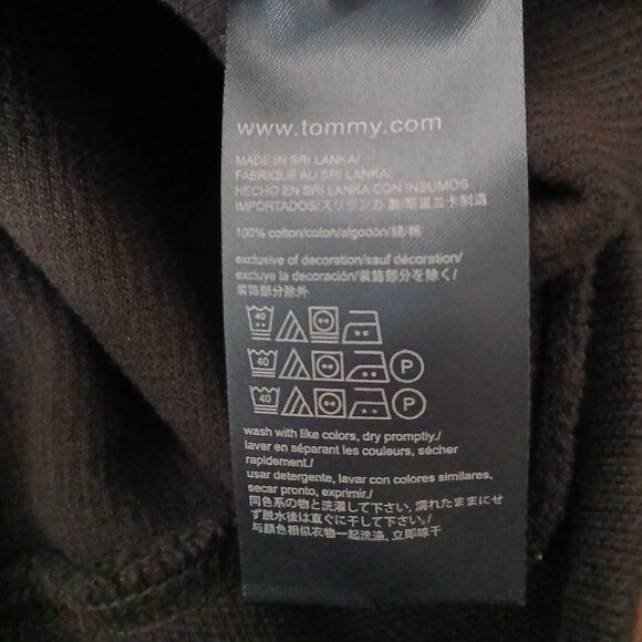 Tommy Hilfiger Sweater Mens S Classic Black Quarter Zip Pullover Cotton - Picture 9 of 9